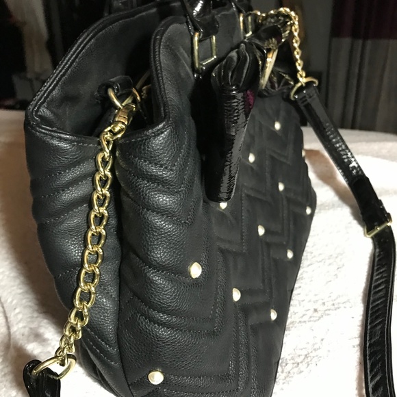 Betsey Johnson Purse, Black Tote - Picture 3 of 8
